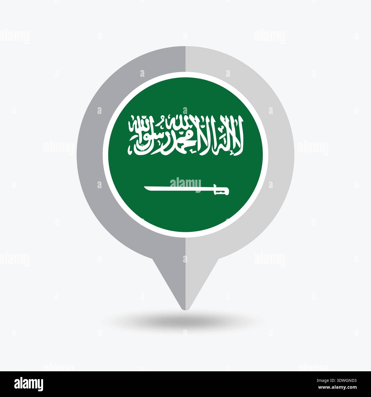 Saudi Arabia Location Pin Icon Vector Illustration Stock Vector