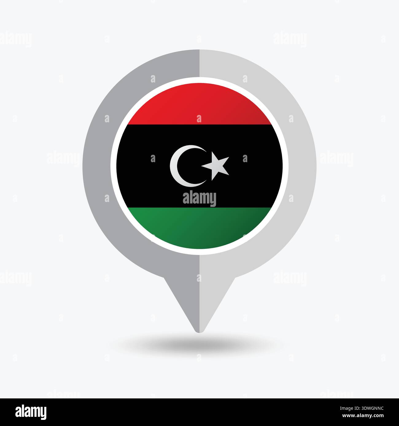 Libya Location Pin Icon Vector Illustration Stock Vector
