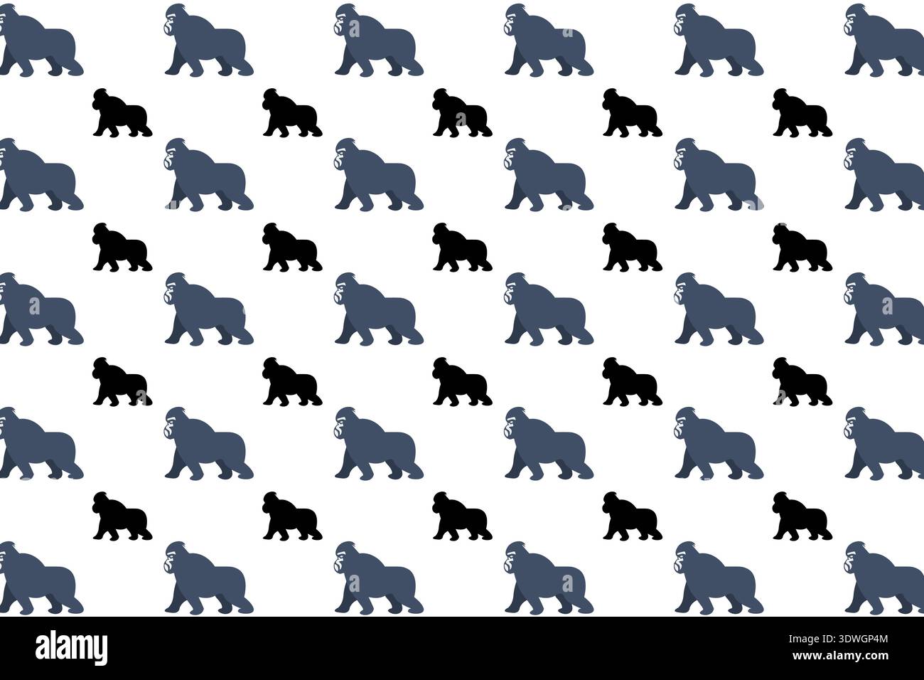 Flat Gorilla Animal Pattern Background, can be used for business designs, presentation designs or any suitable designs. Stock Vector