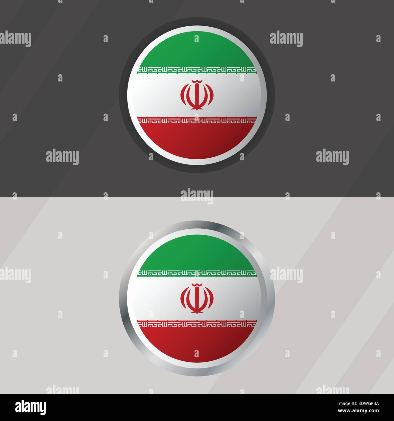 Vector Iran Round Flag Template Stock Vector