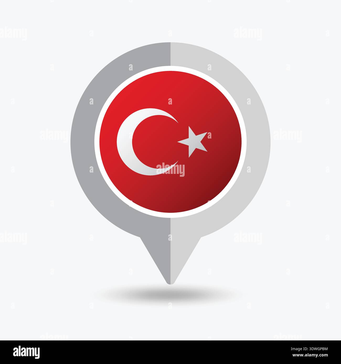 Turkey Location Pin Icon Vector Illustration Stock Vector