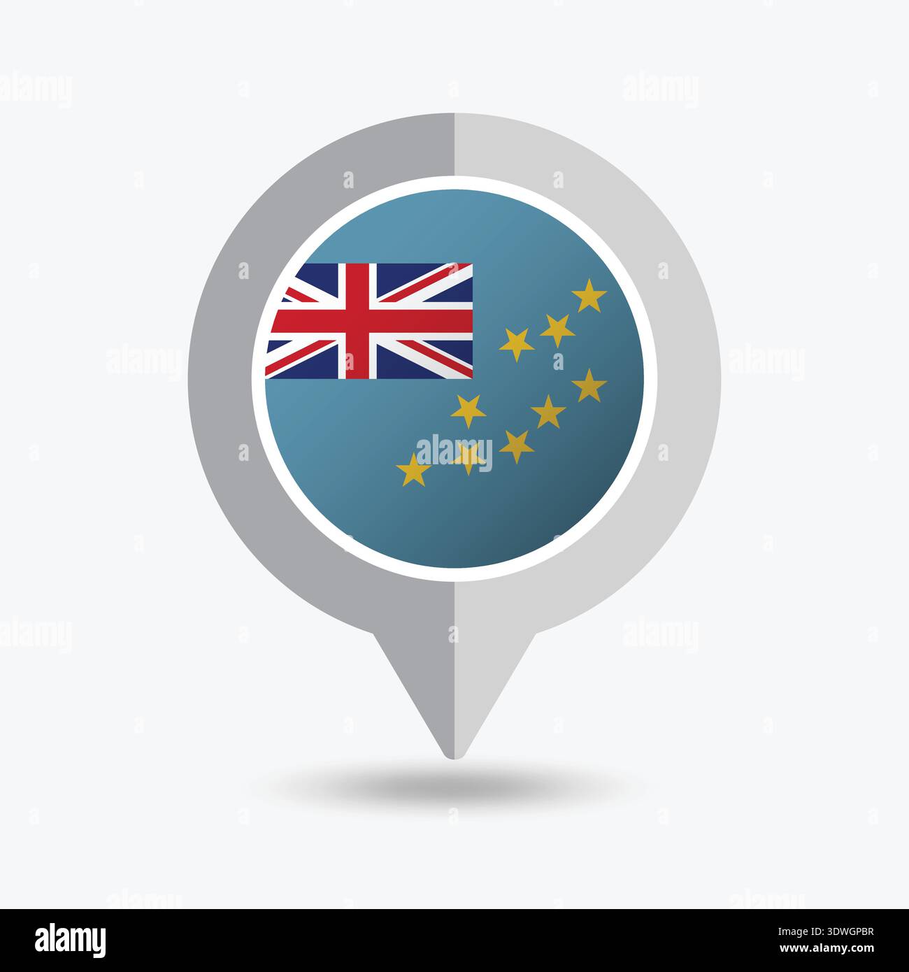 Tuvalu Location Pin Icon Vector Illustration Stock Vector