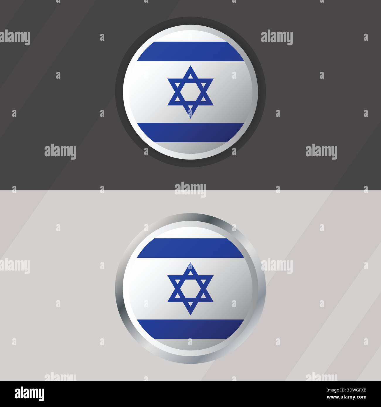 Vector Israel Round Flag Template Stock Vector