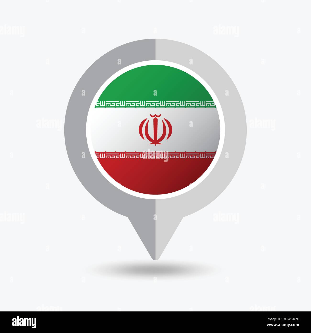 Iran Location Pin Icon Vector Illustration Stock Vector
