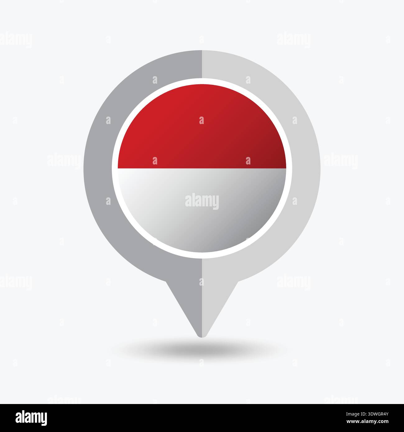 Indonesia Location Pin Icon Vector Illustration Stock Vector