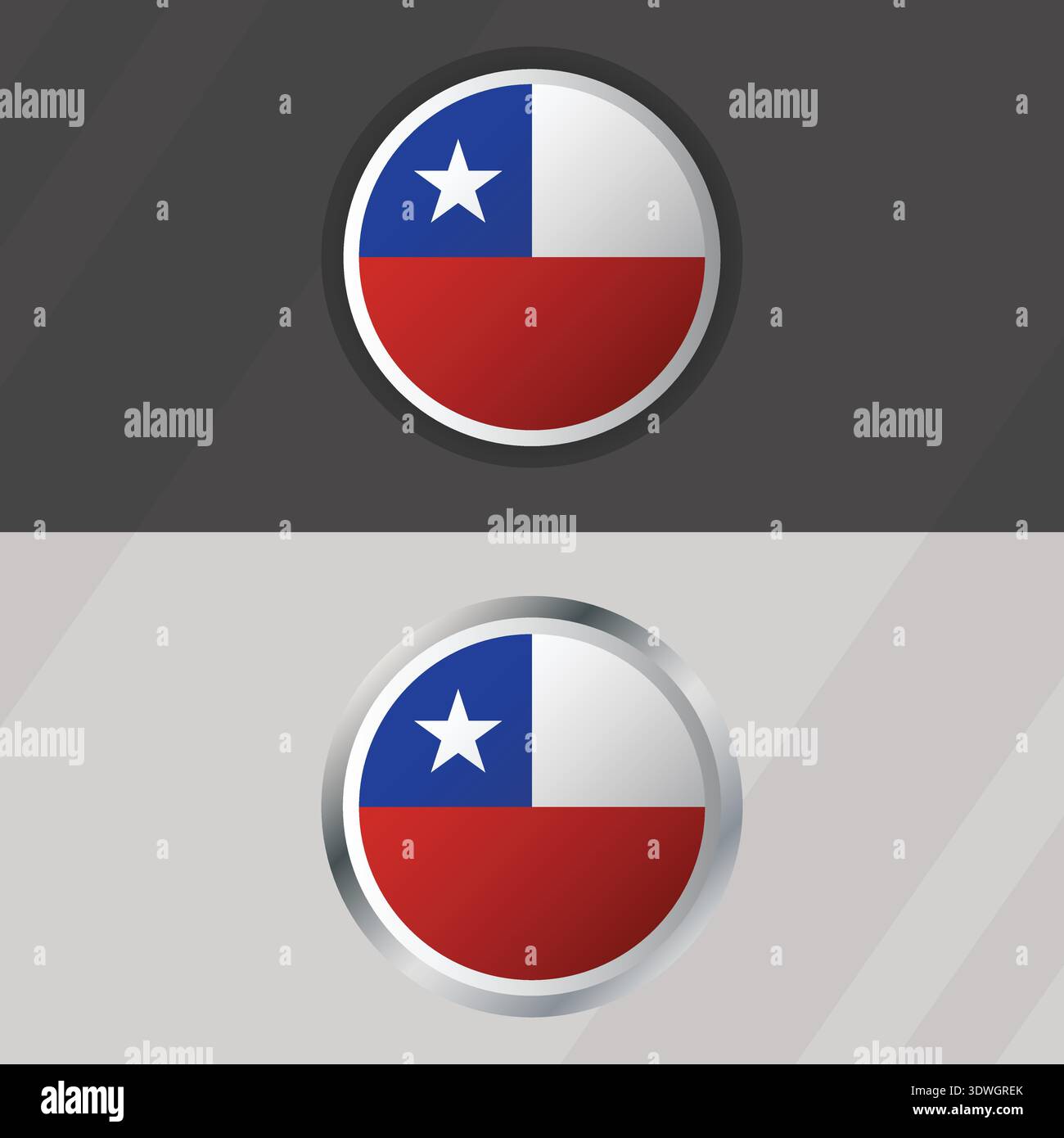 Vector Chile Round Flag Template Stock Vector