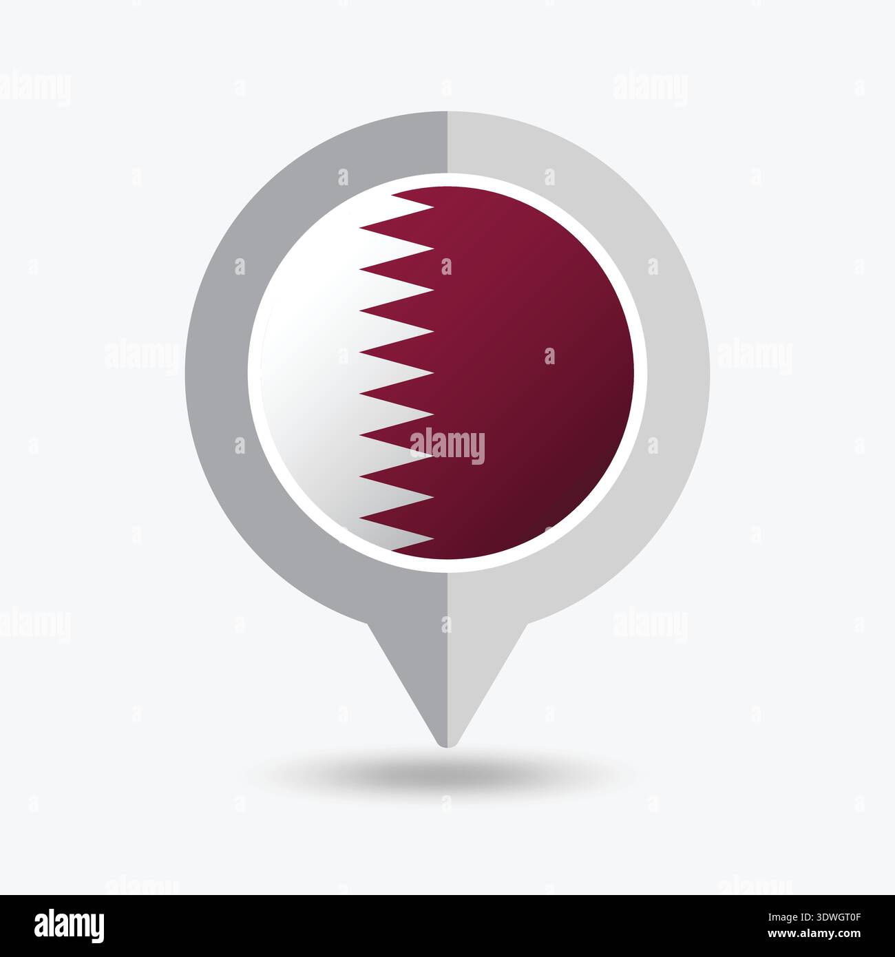 Qatar Location Pin Icon Vector Illustration Stock Vector