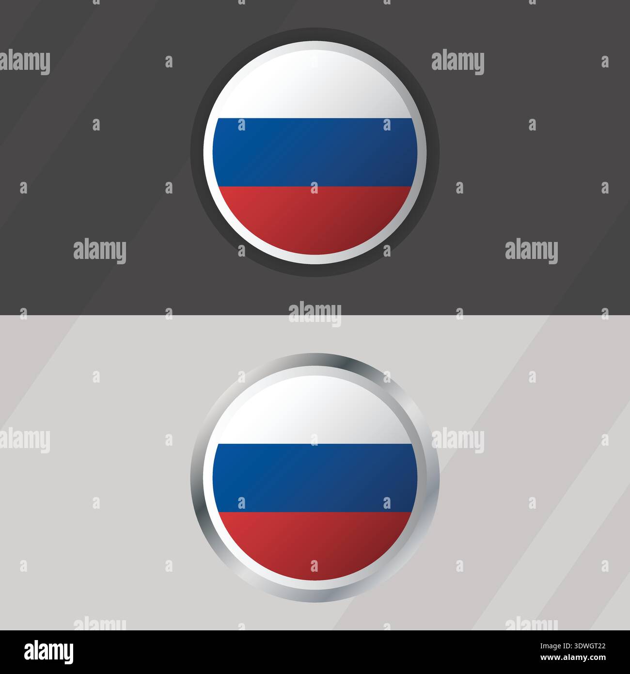 Vector Russia Round Flag Template Stock Vector