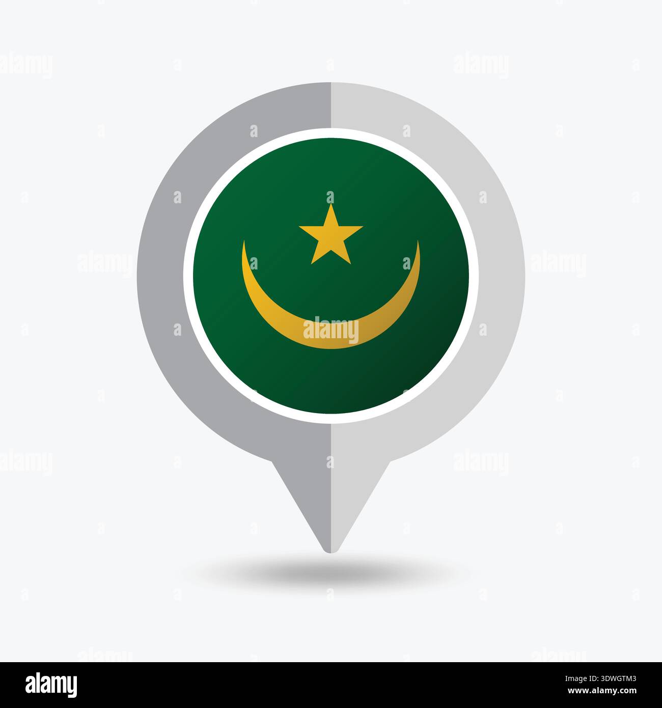 Mauritania Location Pin Icon Vector Illustration Stock Vector