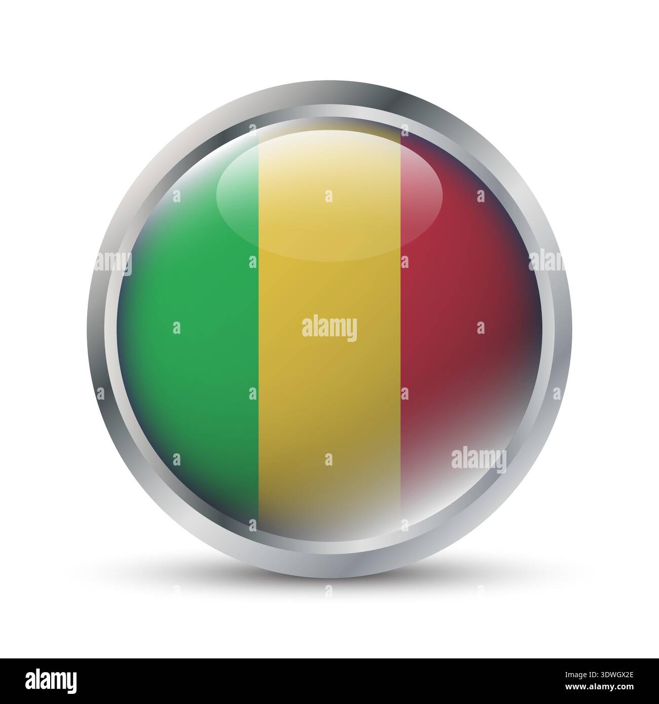 Mali Flag 3D Badge Illustration Stock Vector