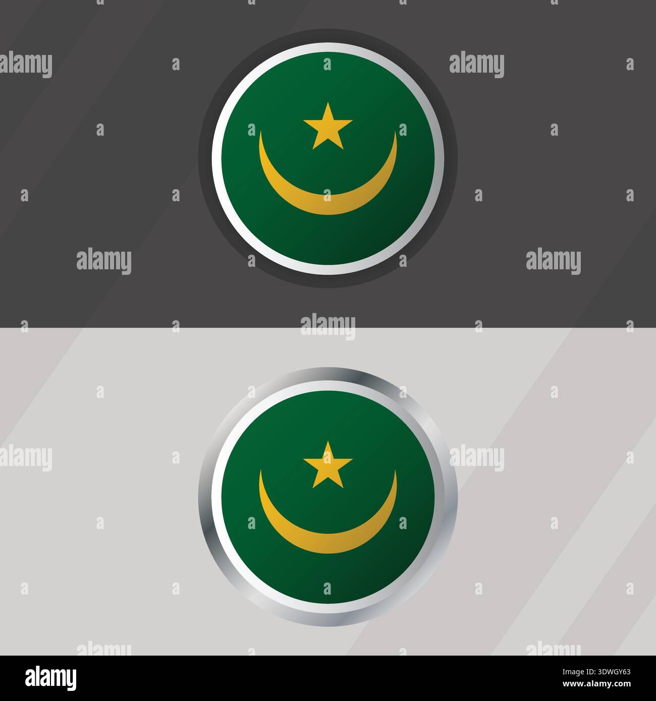 Vector Mauritania Round Flag Template Stock Vector Image & Art - Alamy