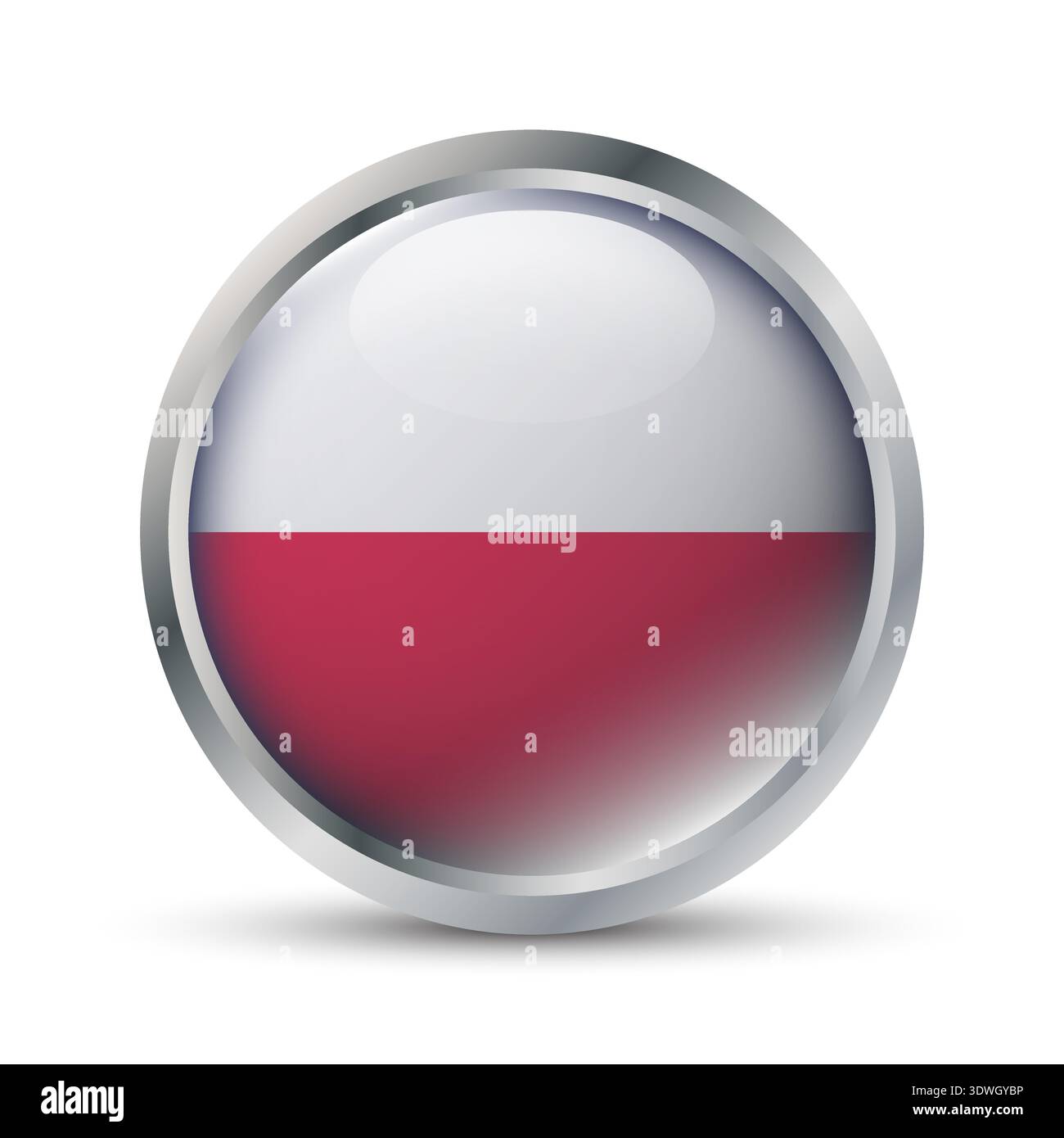 Poland Flag 3D Badge Illustration Stock Vector