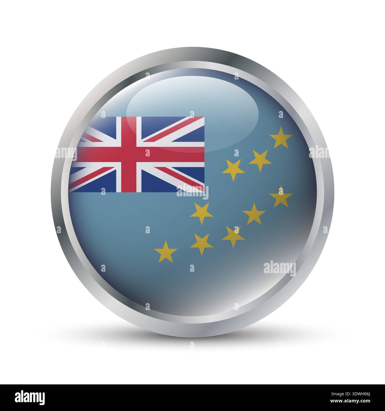 Tuvalu Flag 3D Badge Illustration Stock Vector