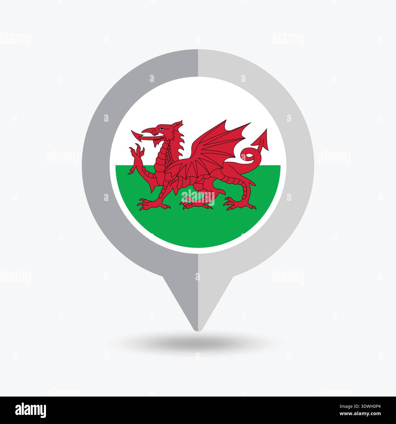 Wales Location Pin Icon Vector Illustration Stock Vector