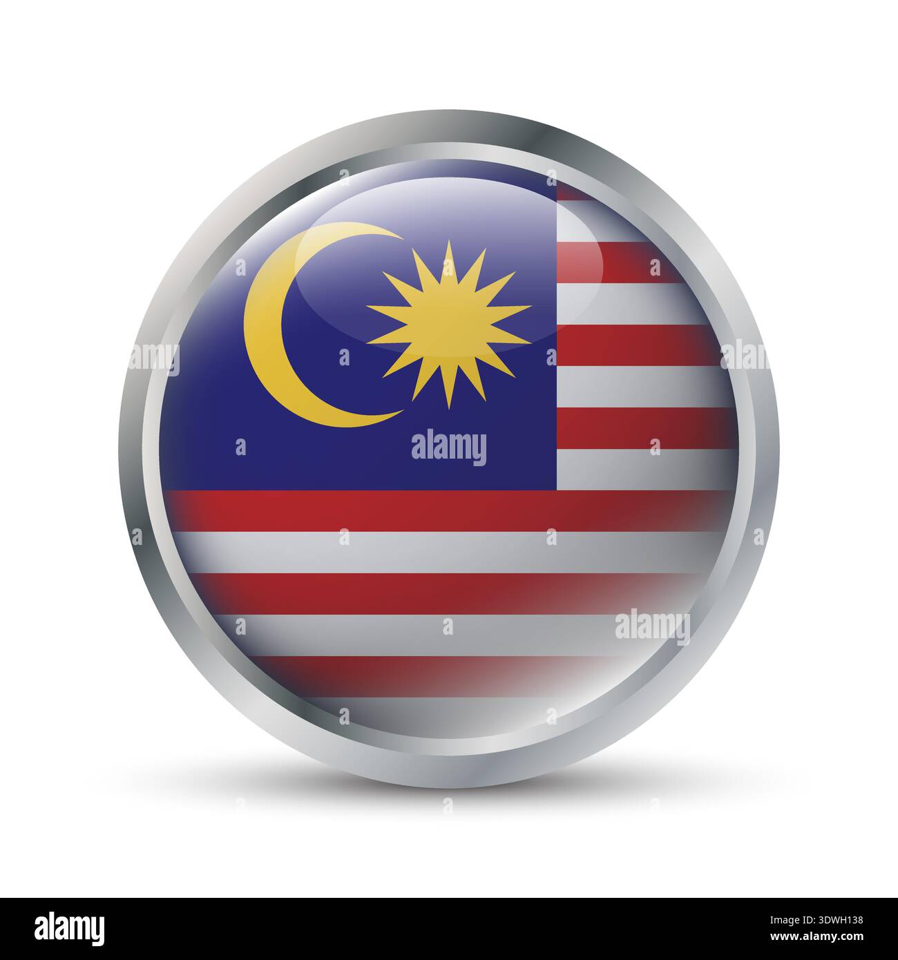 Malaysia Flag 3D Badge Illustration Stock Vector