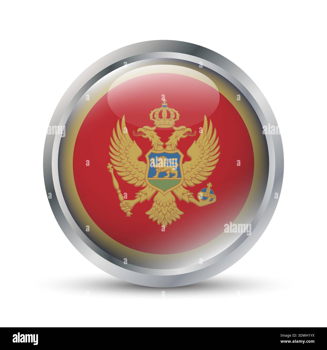 Montenegro Flag 3D Badge Illustration Stock Vector