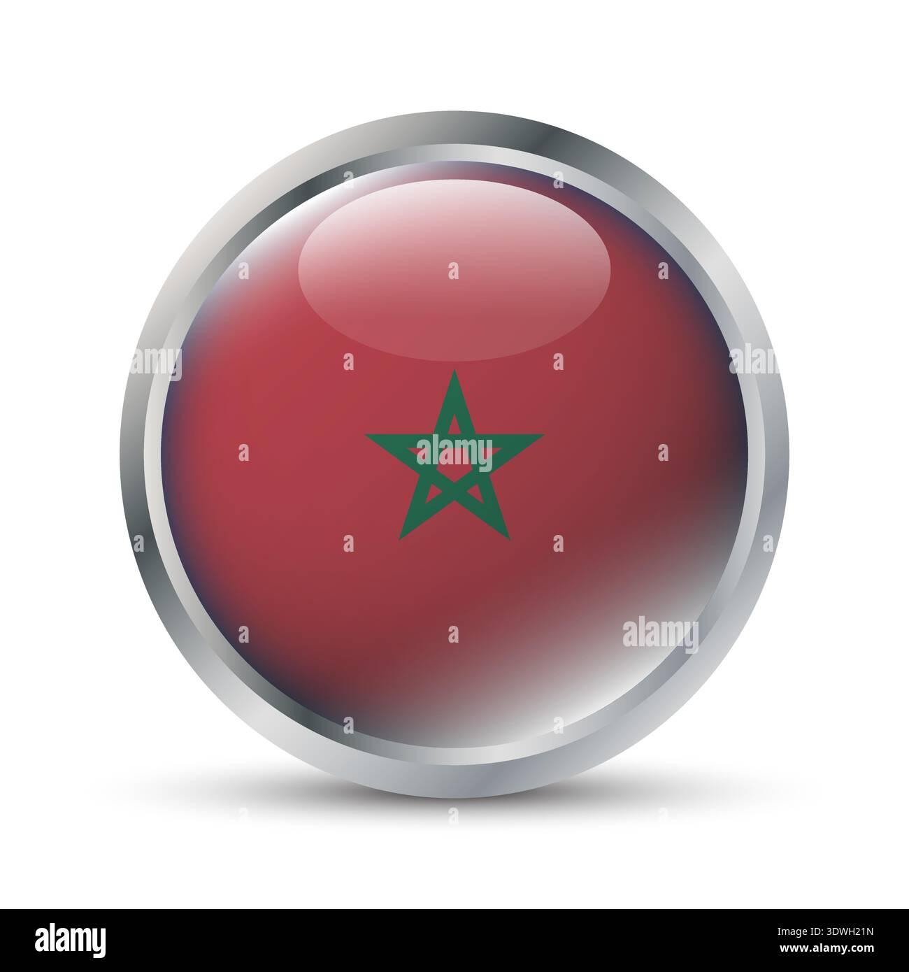 Morocco Flag 3D Badge Illustration Stock Vector
