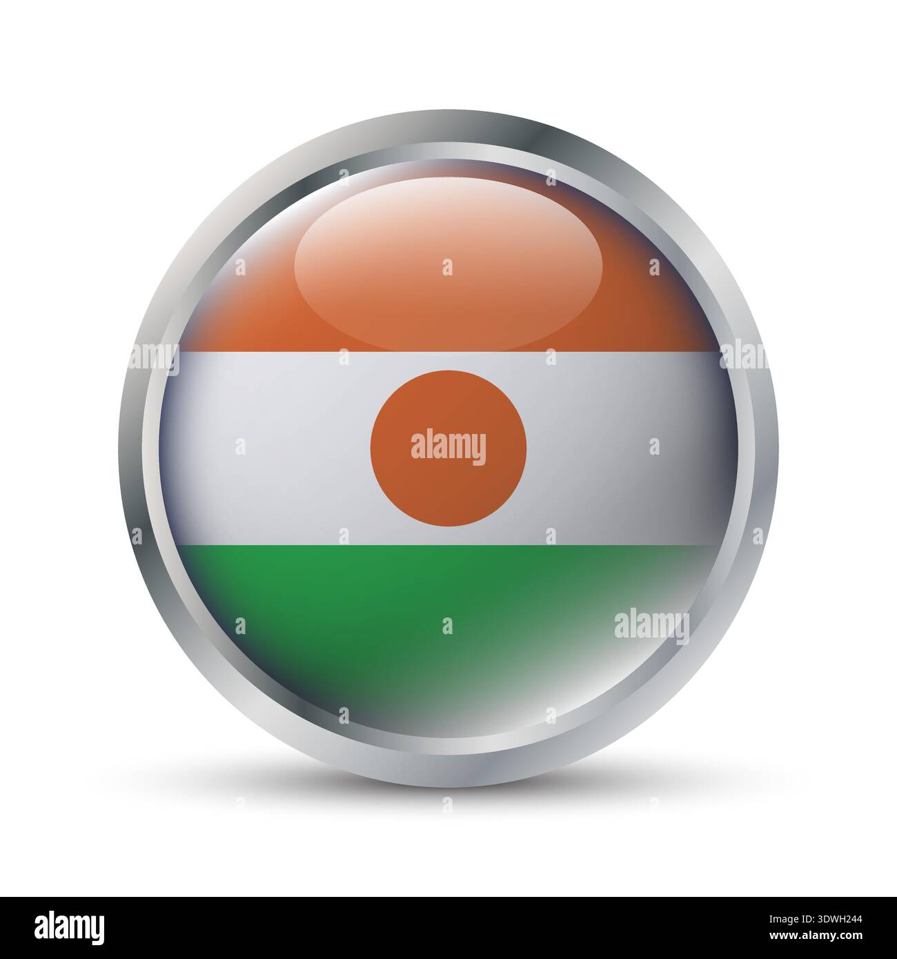 Niger Flag 3D Badge Illustration Stock Vector