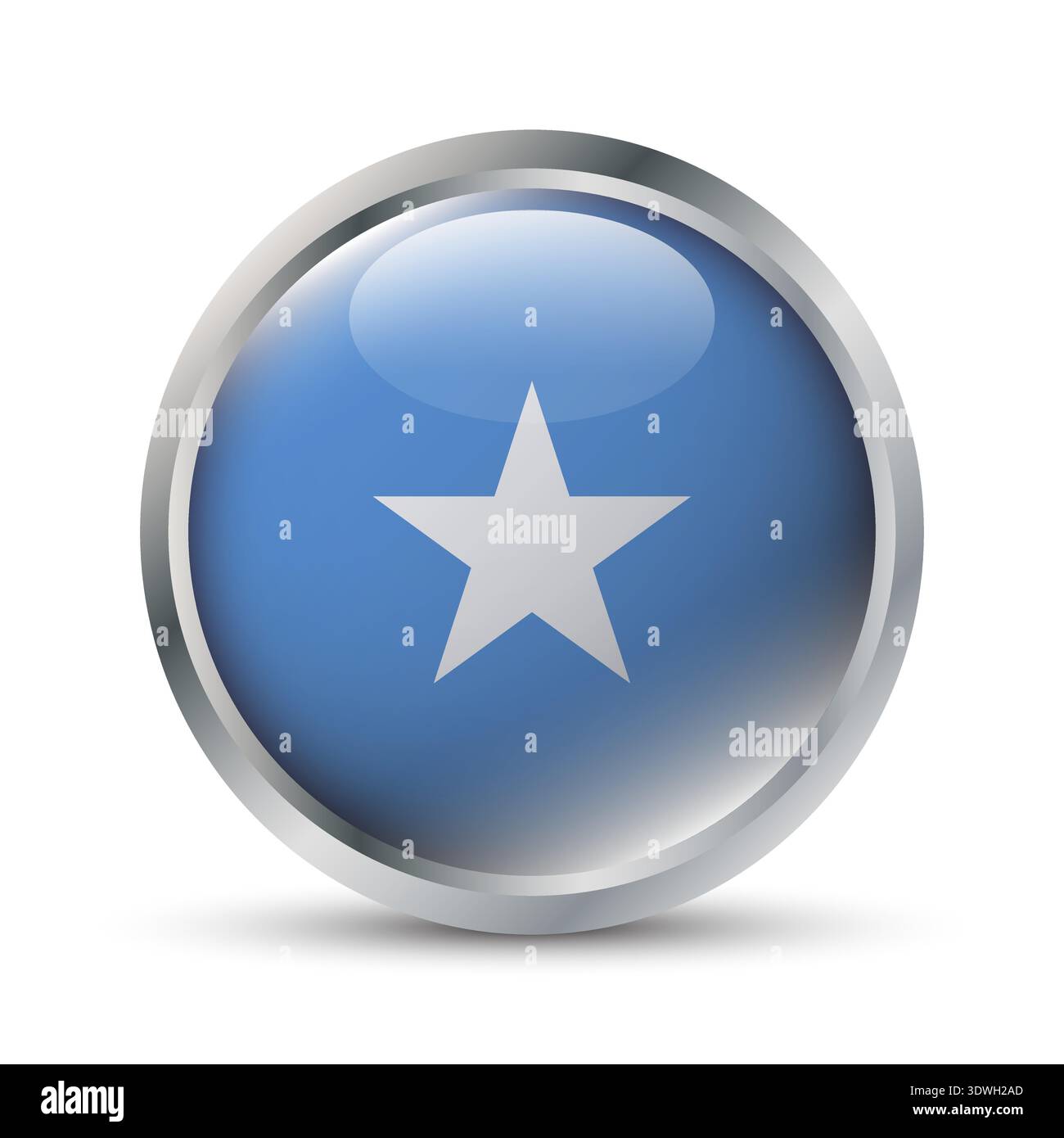 Somalia Flag 3D Badge Illustration Stock Vector