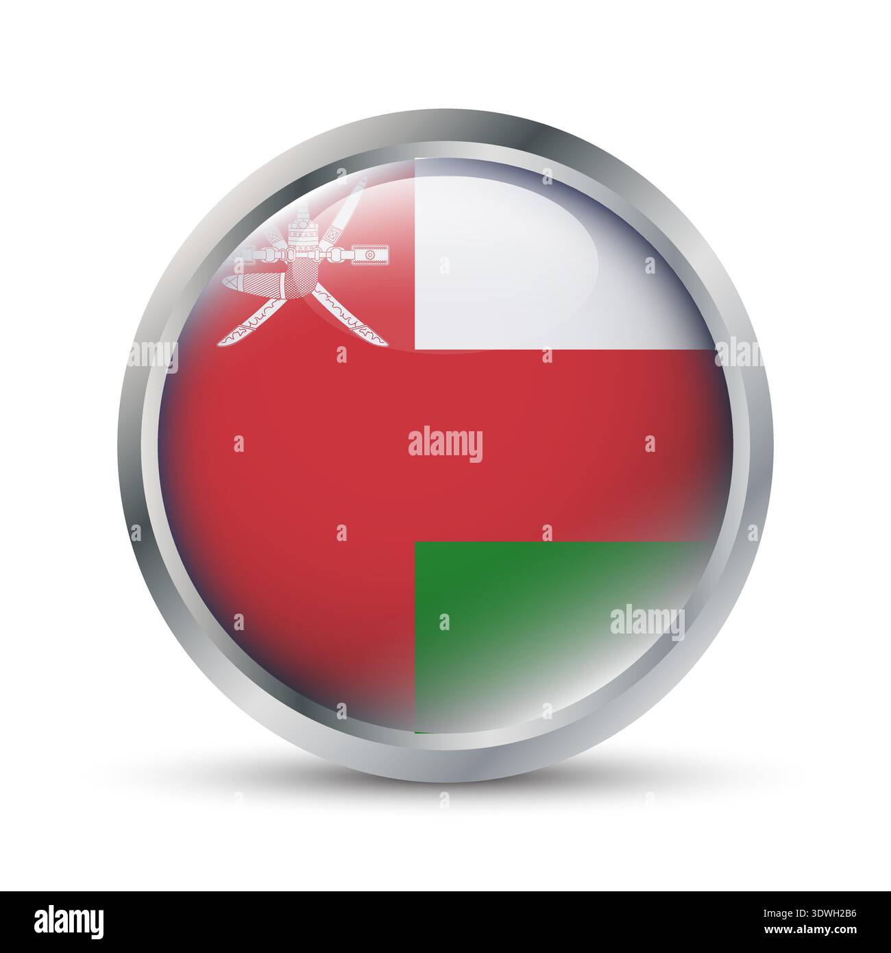Oman Flag 3D Badge Illustration Stock Vector