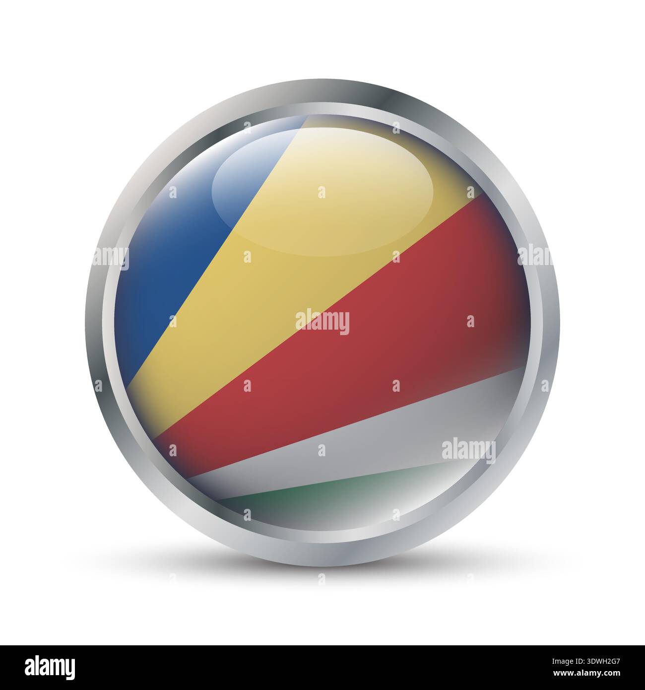 Seychelles Flag 3D Badge Illustration Stock Vector