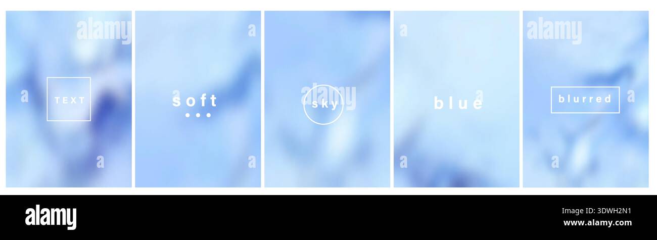 Blurred blue background. Sky with clouds soft gradient vector. Cosmos or space.  Stock Vector
