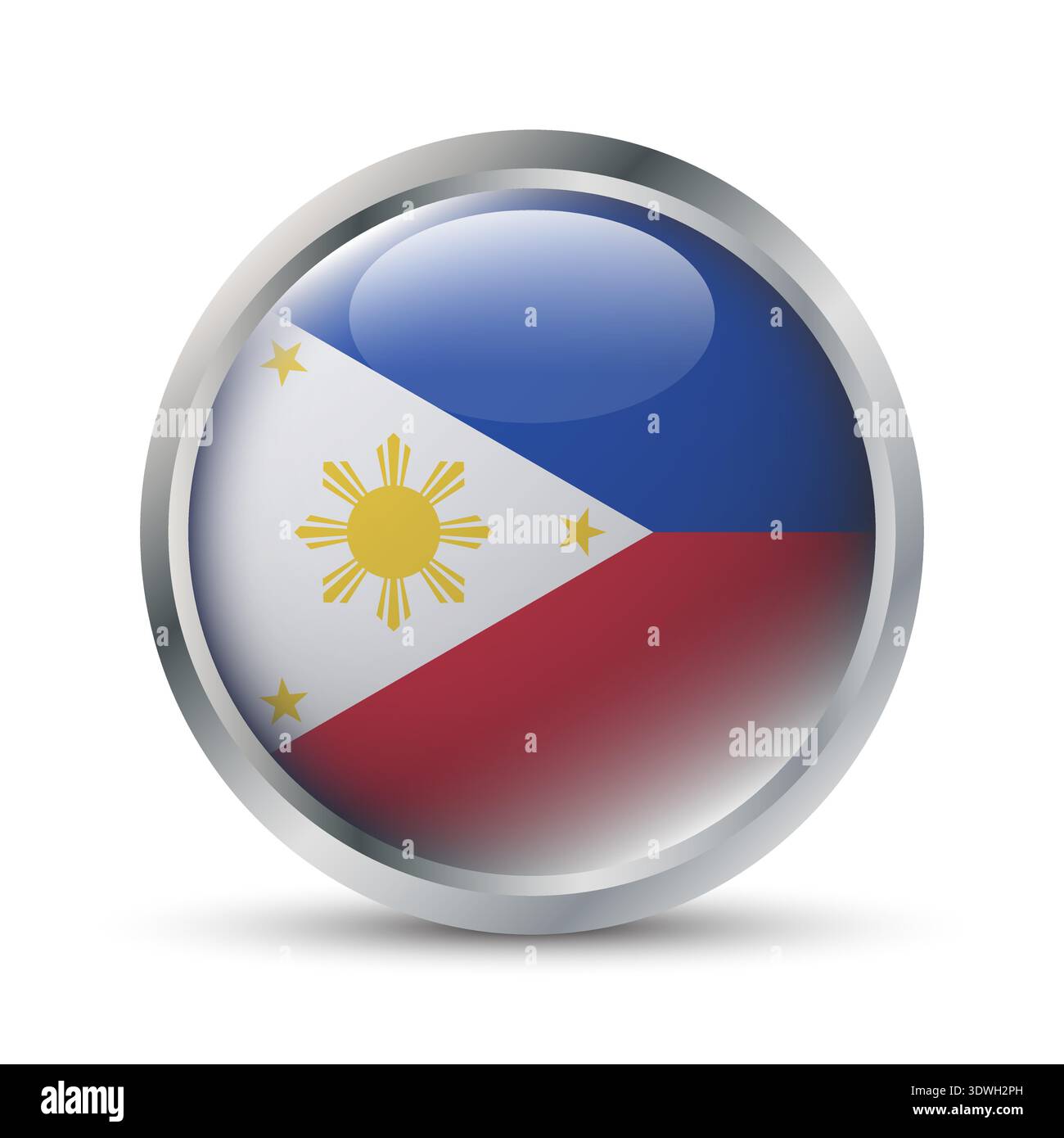 Philippines Flag 3D Badge Illustration Stock Vector