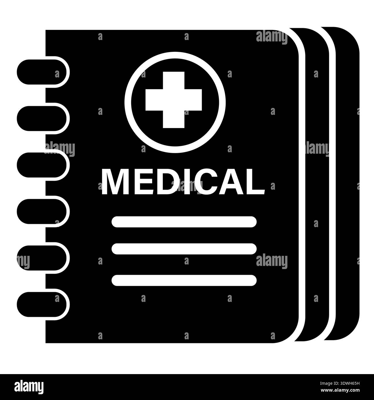 Medical notebook icon. Medical health record book symbol. Hospital ...