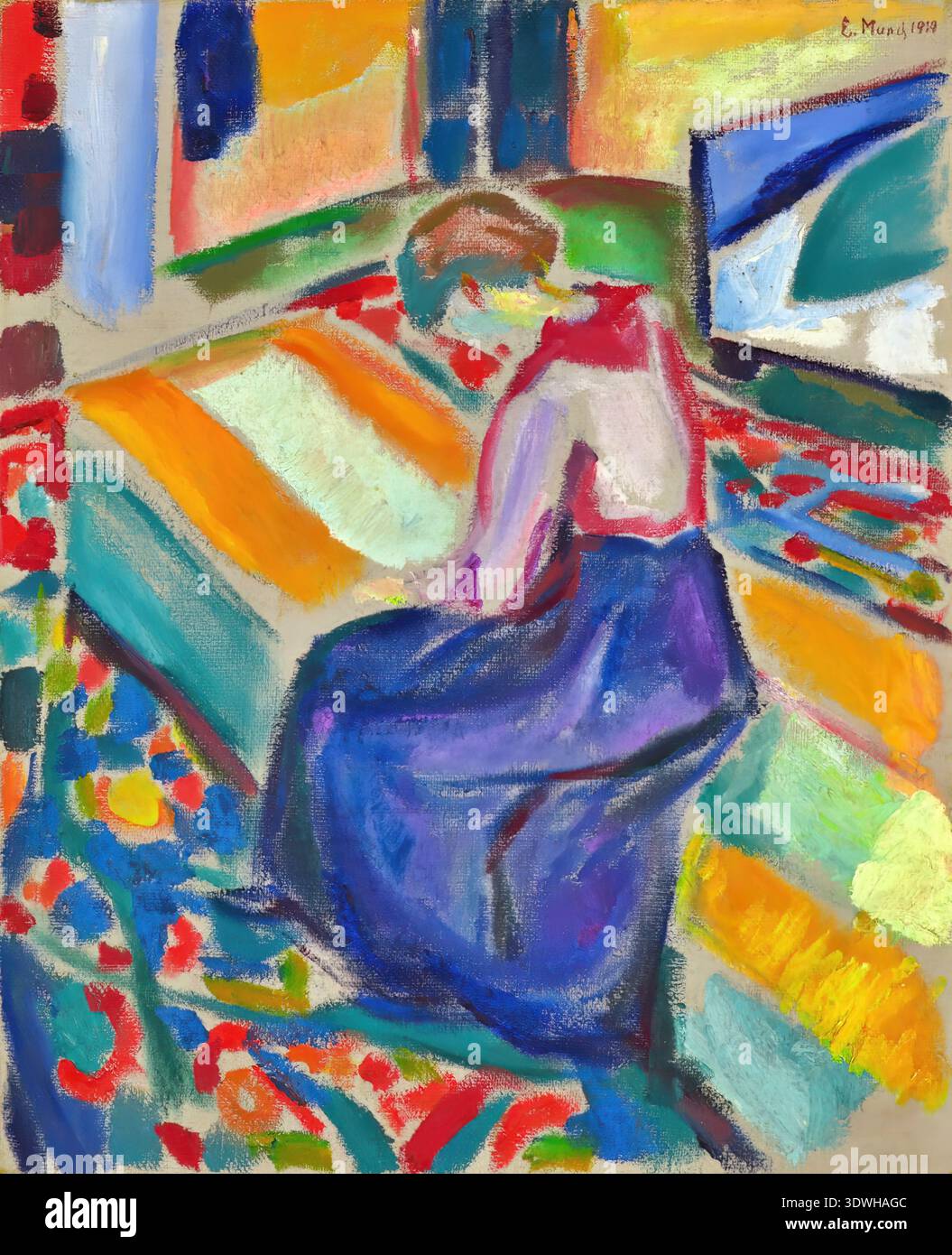 Edvard Munch Woman Seated on a Couch (1919), oil, Expressionism