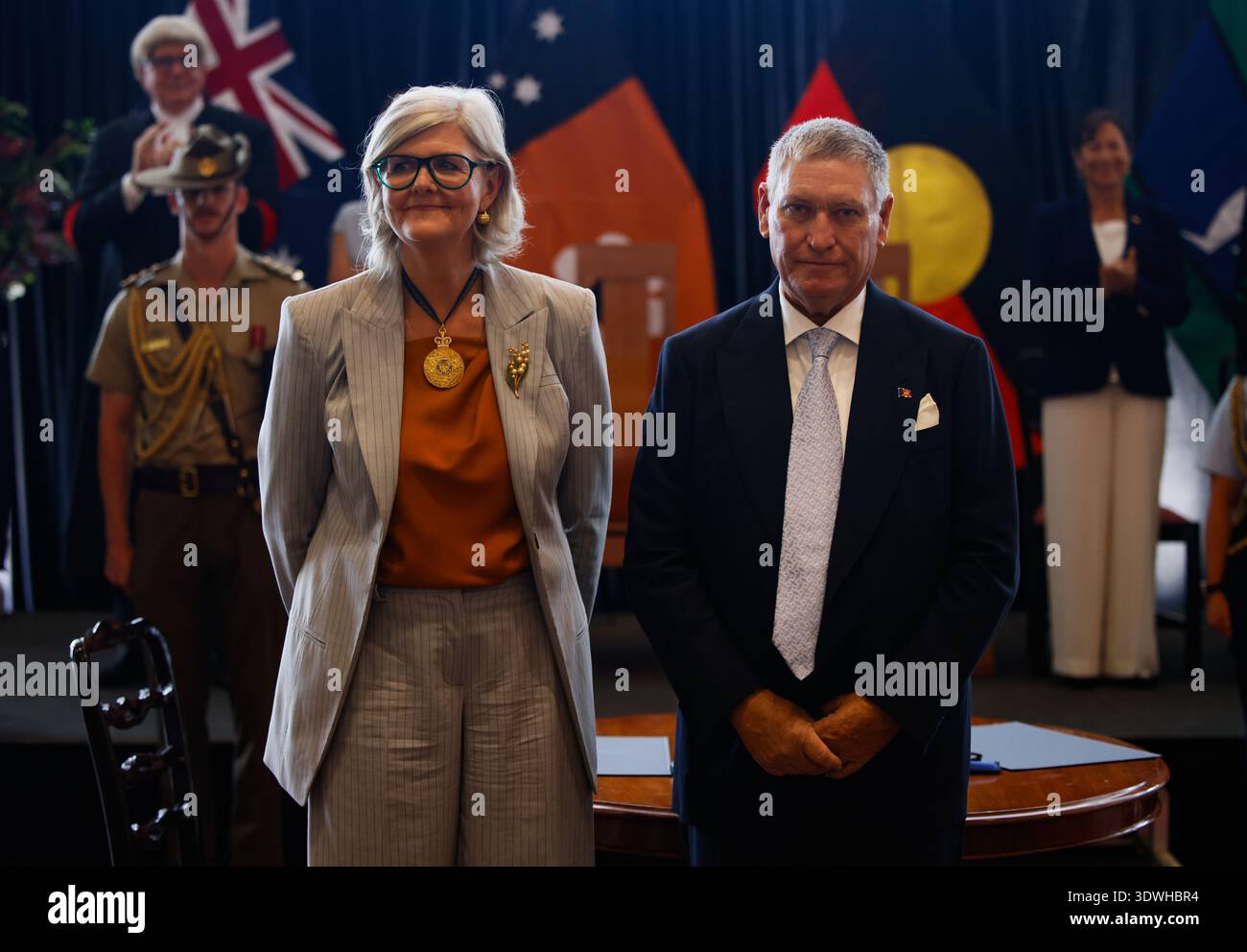 David Connolly and Governor-General Sam Mostyn at Parliament House in ...