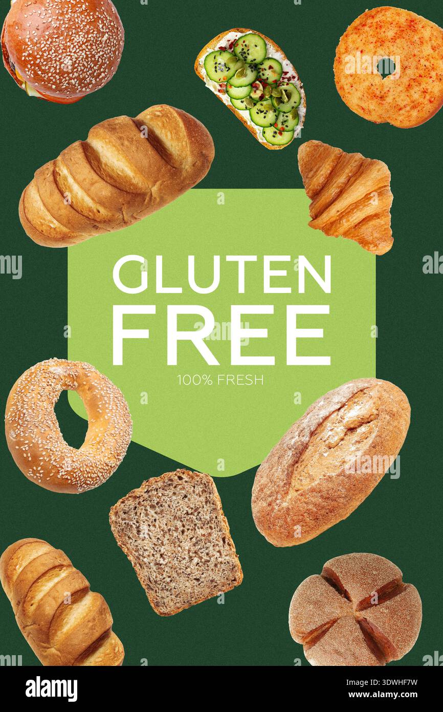 Fresh gluten free bakery items on display for Easter celebration in springtime Stock Photo