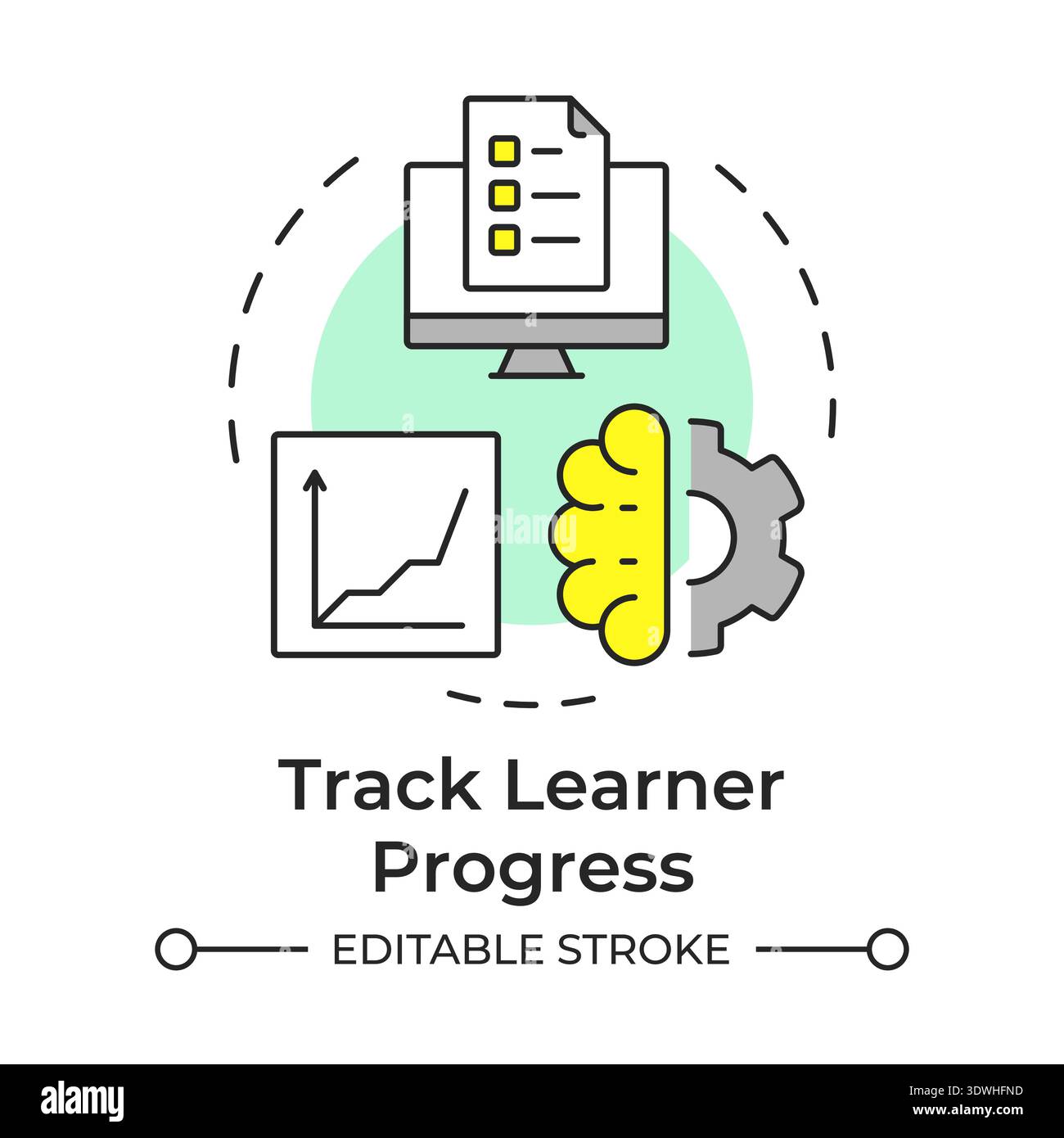 Track learner progress multi color concept icon Stock Vector