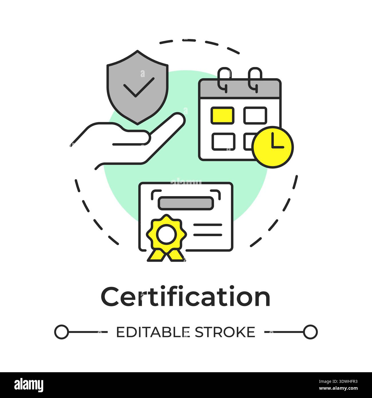 Certification multi color concept icon Stock Vector