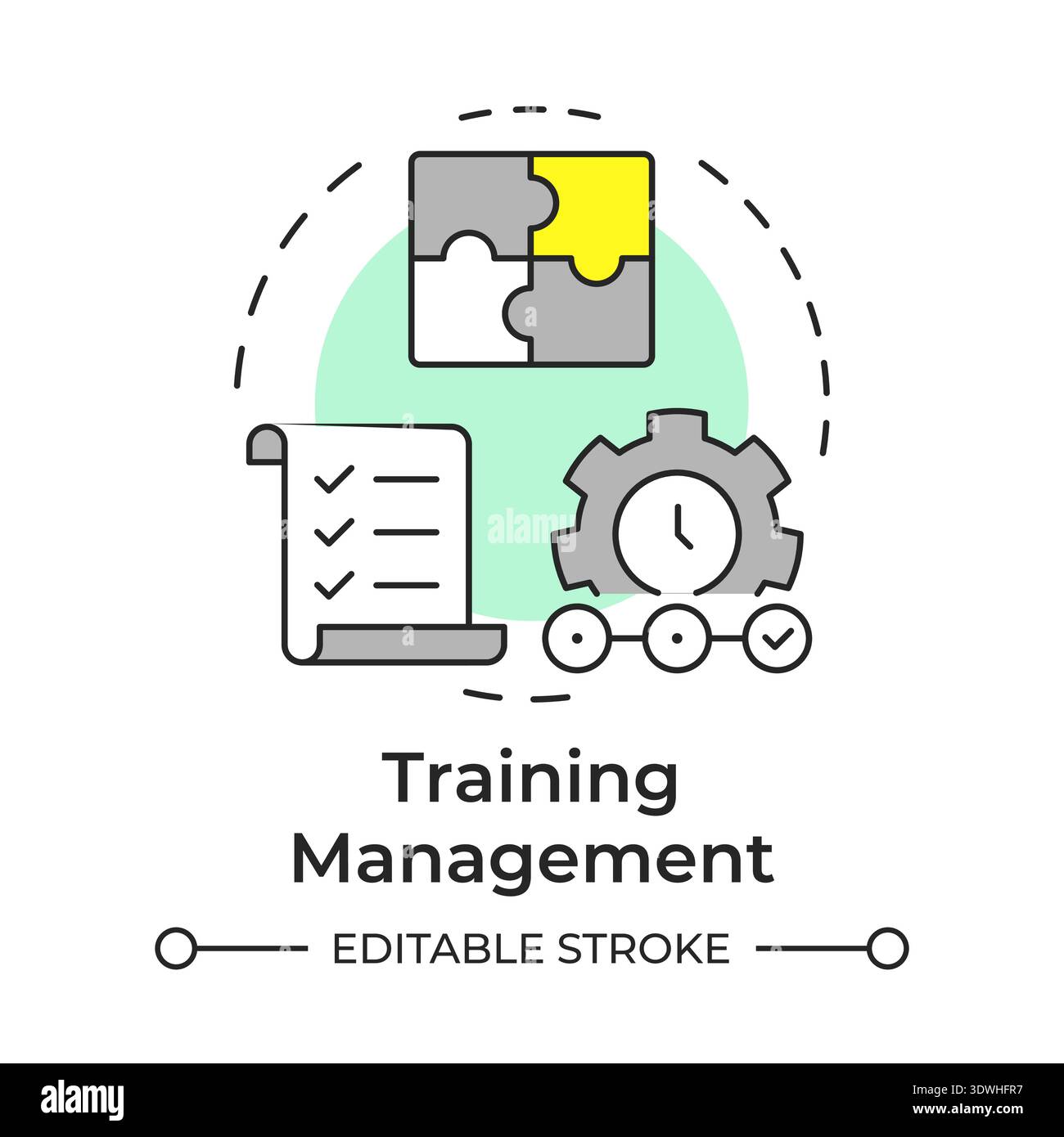 Training management multi color concept icon Stock Vector