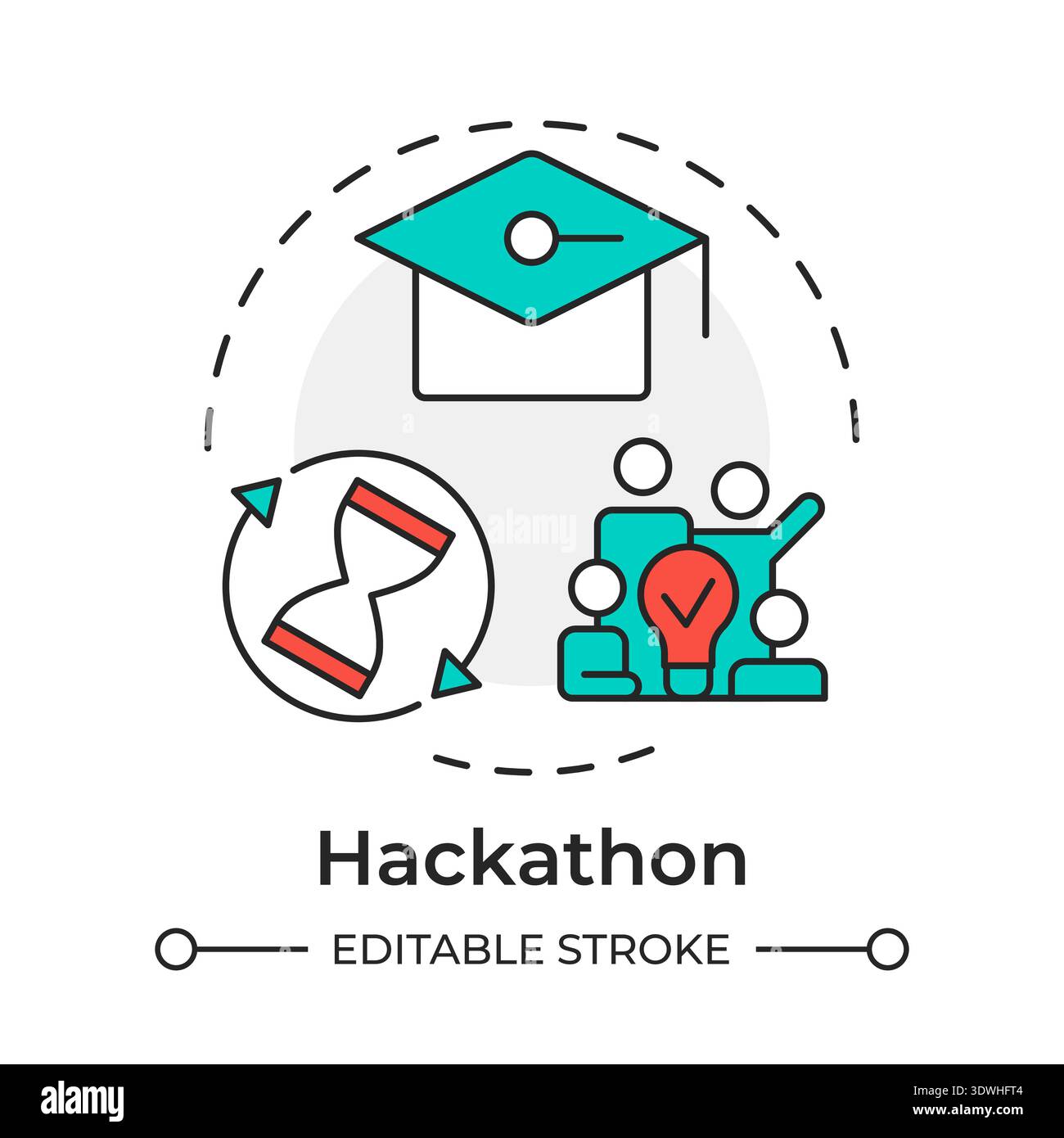 Hackathon multi color concept icon Stock Vector