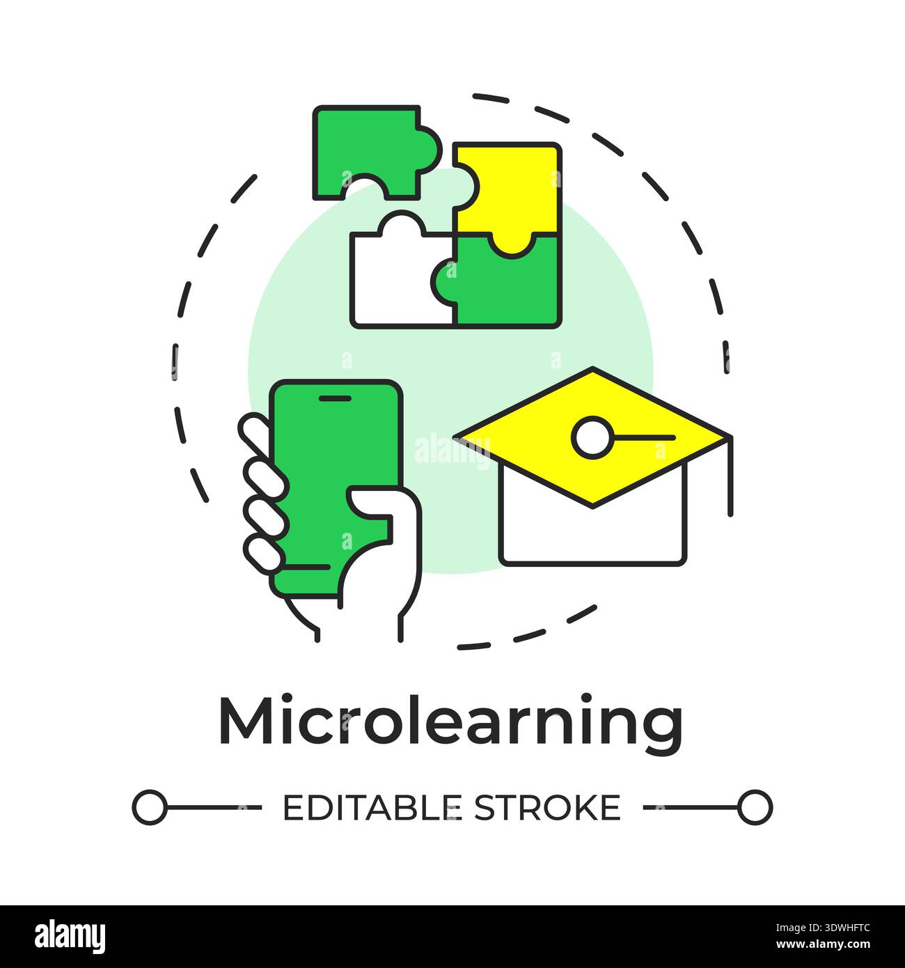 Microlearning multi color concept icon Stock Vector