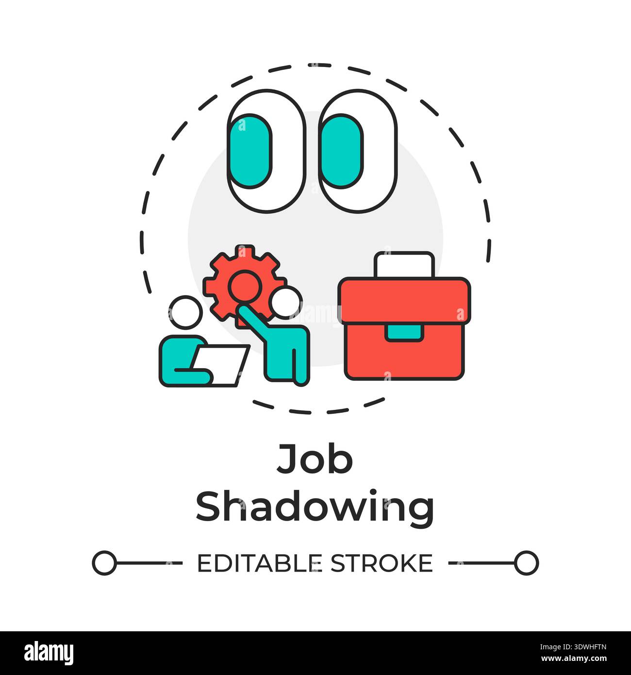Job shadowing multi color concept icon Stock Vector