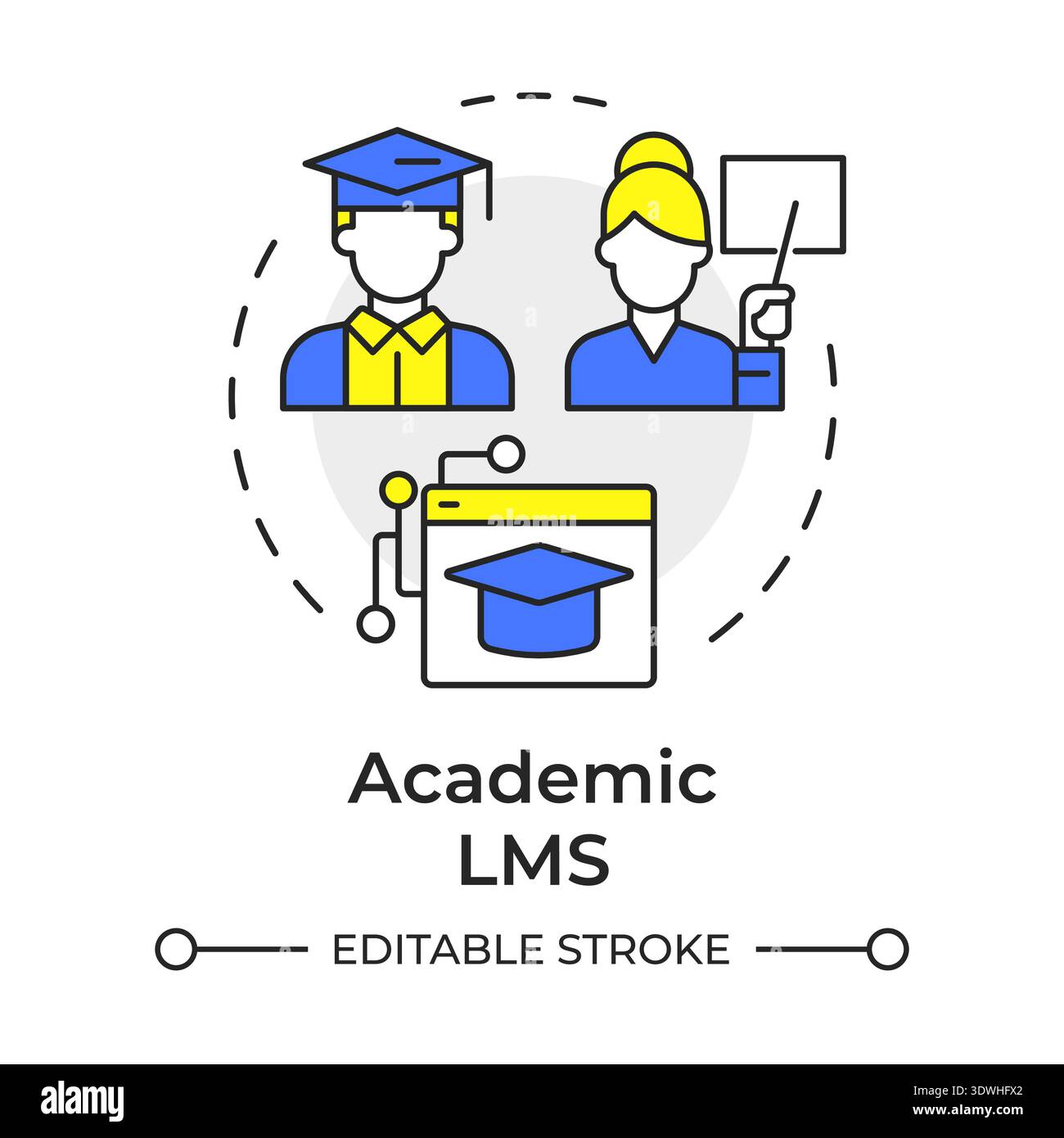 Academic lms multi color concept icon Stock Vector