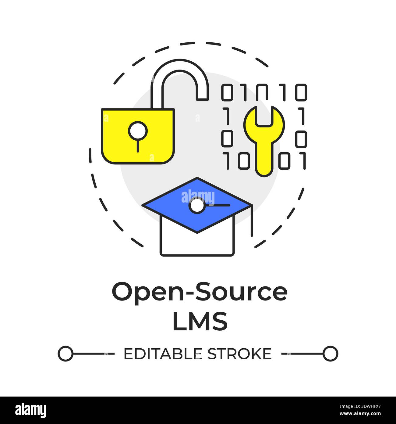 Open source lms multi color concept icon Stock Vector
