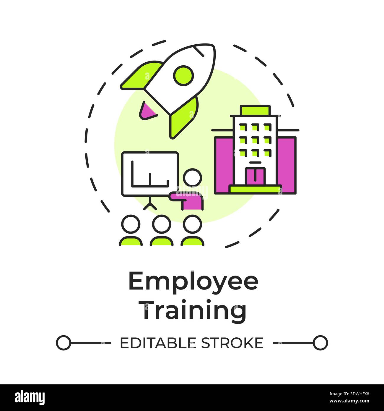 Employee training multi color concept icon Stock Vector