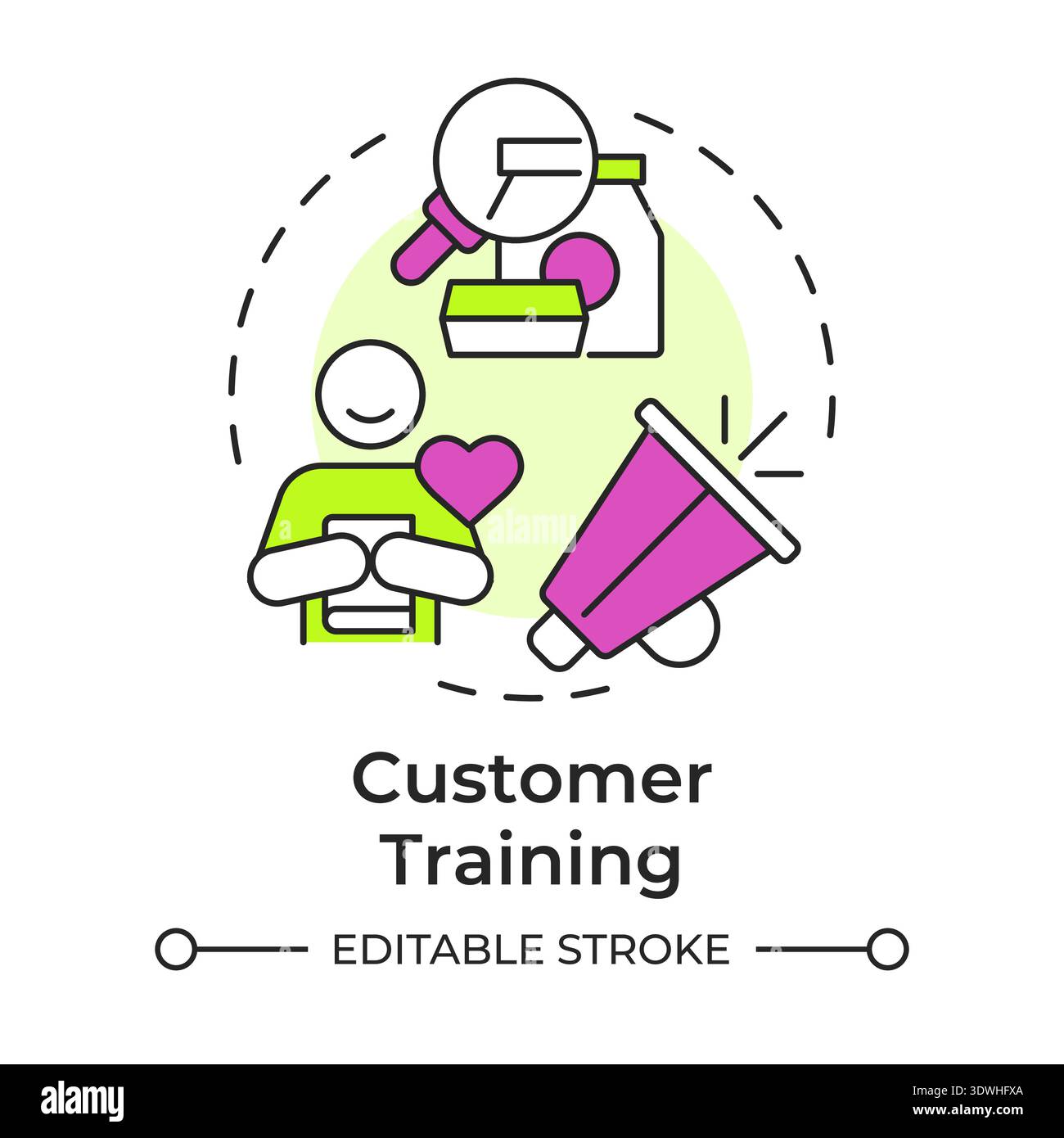 Customer training multi color concept icon Stock Vector