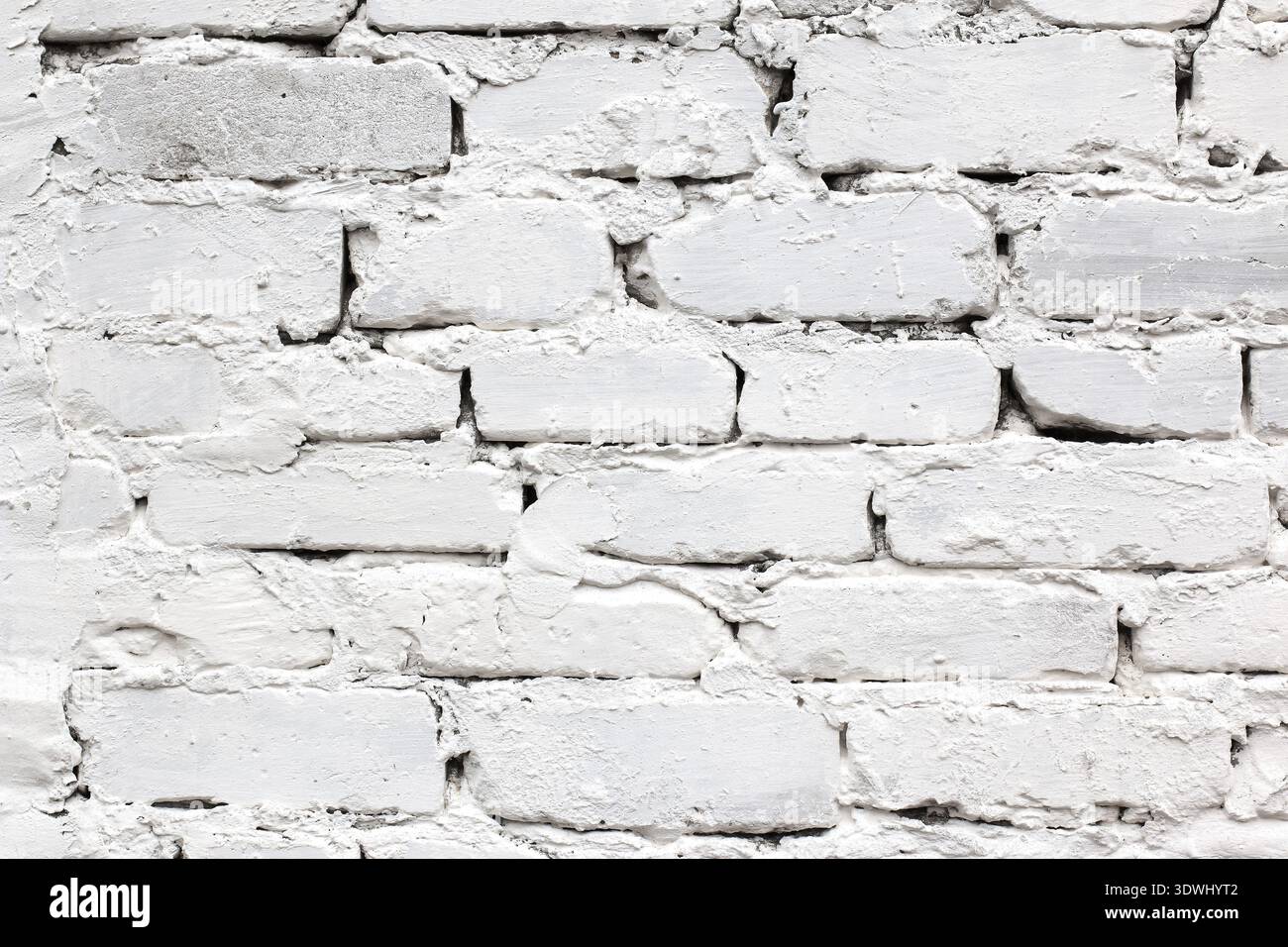 White Rustic Texture. Retro Whitewashed Old Brick Wall Surface. Vintage Structure Stock Photo