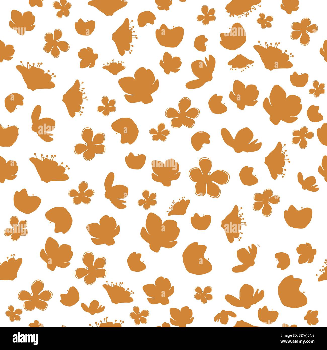 Spring blooming flowers branch Sakura cherry seamless pattern Stock Vector