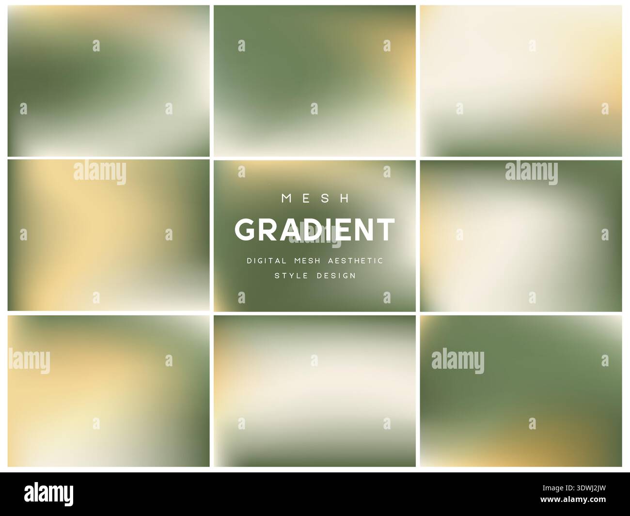 Muted olive and sand mesh gradients. Stock Vector