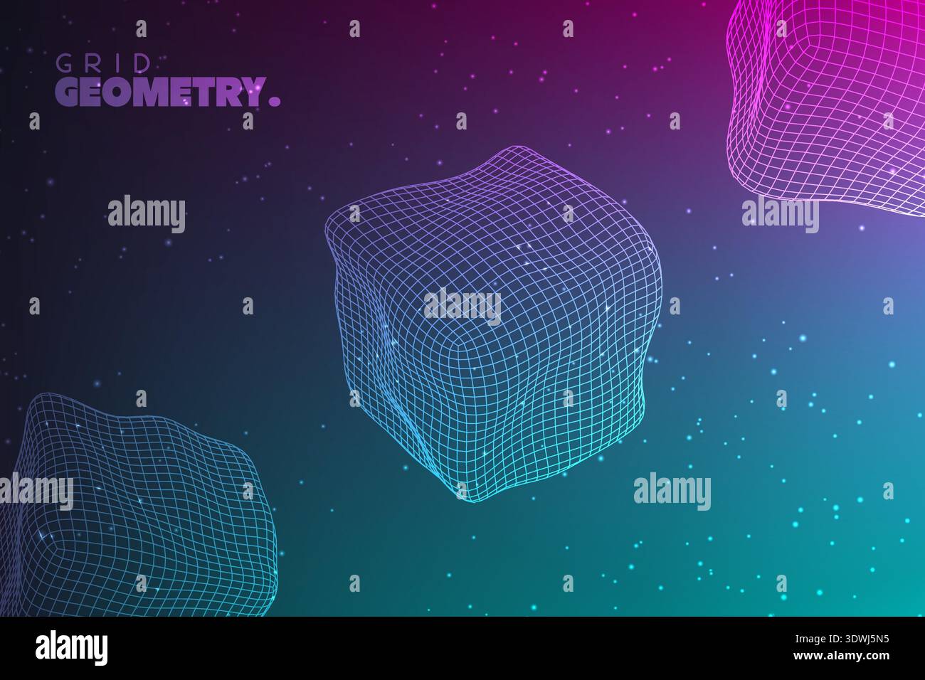 Abstract 3D wireframe background Stock Vector
