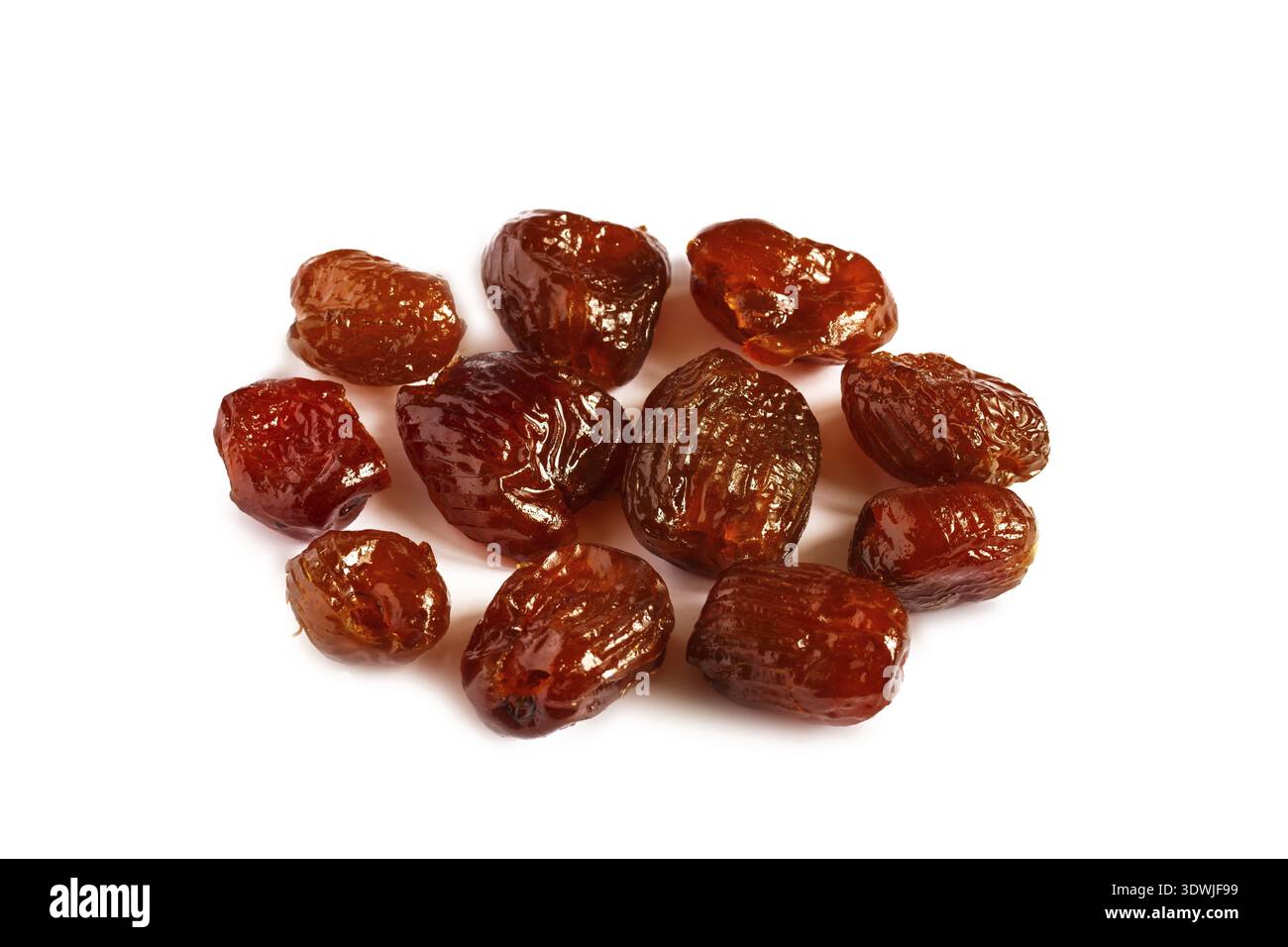 Pitted dates isolated on white background Stock Photo