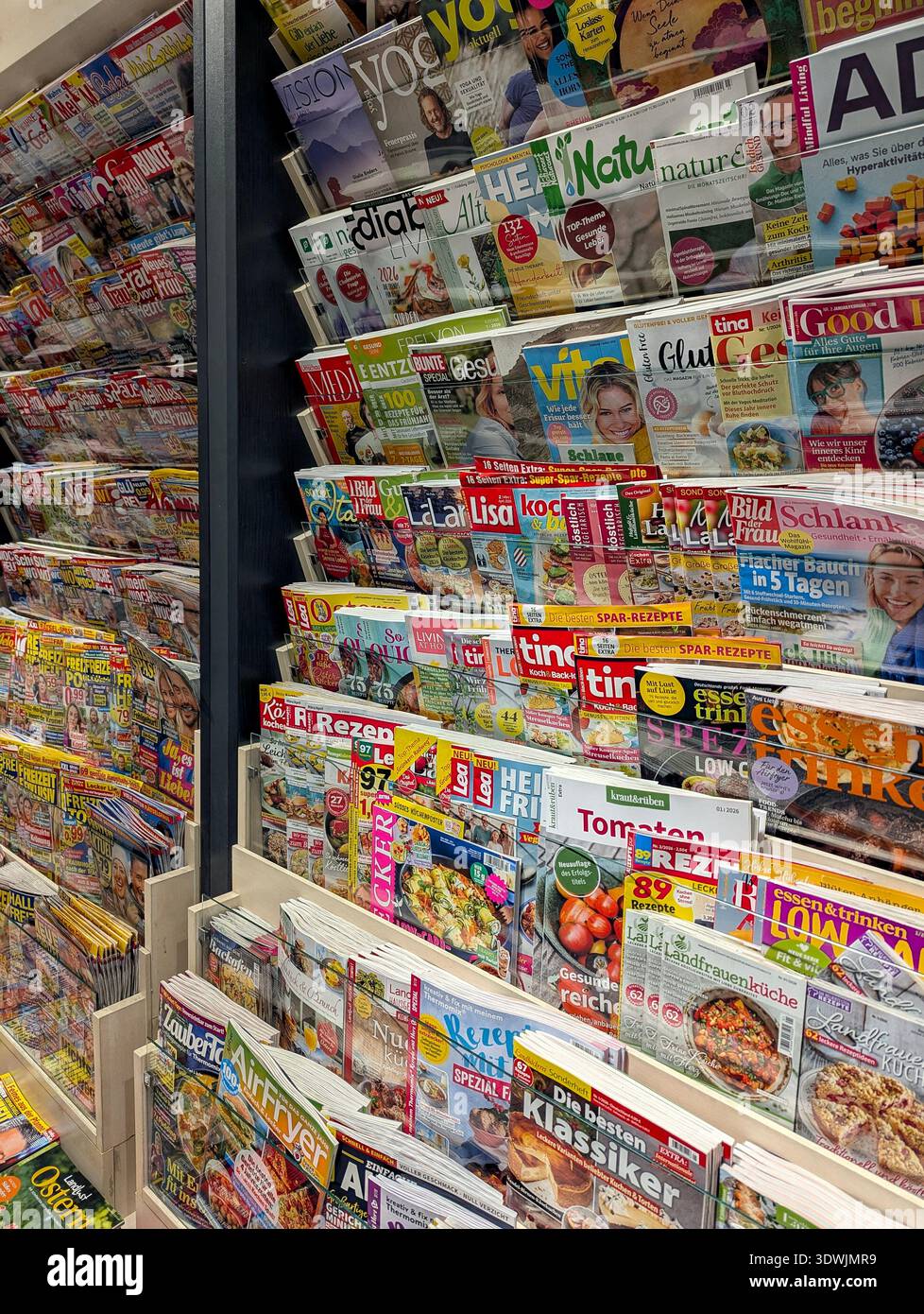 Colorful Magazine Rack Pforzheim Germany Februar 25, 2026 Colorful Magazine Rack In Store ...
