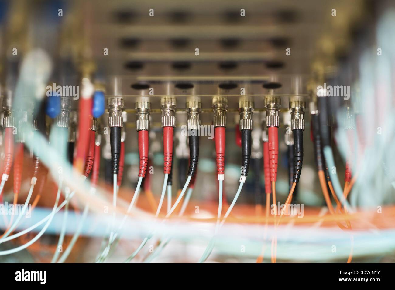 High-speed networking equipment, new computer technology close-up Stock Photo