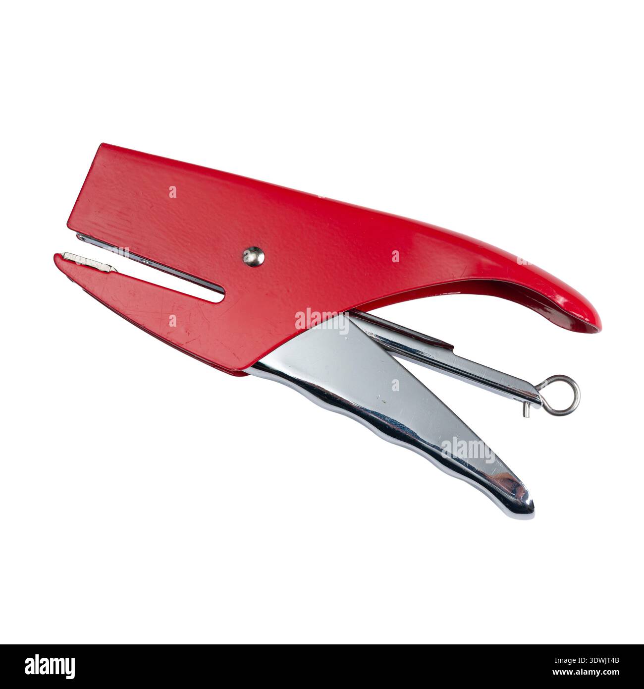 a red stapler on a transparent background Stock Photo