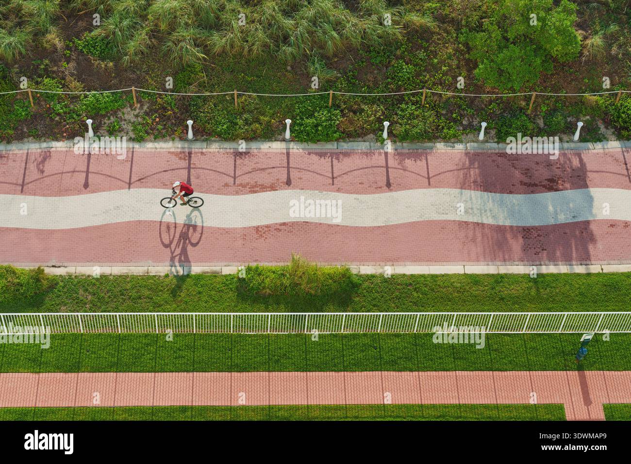 Bright scenic morning view of cycle path from above - South Beach ...